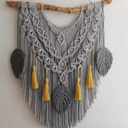 Gambar BARANG TERLARIS Macrame wall hanging leaf / makrame hiasan dinding kamar/ home decor dari ayaroo undefined Tokopedia