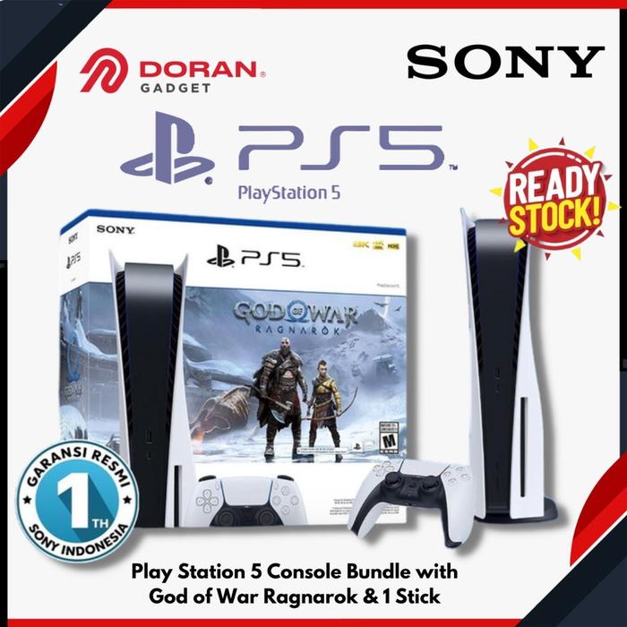 Sony Ps5 Console Bundle God Of War Ragnarok Stick Garansi Resmi  Tahun