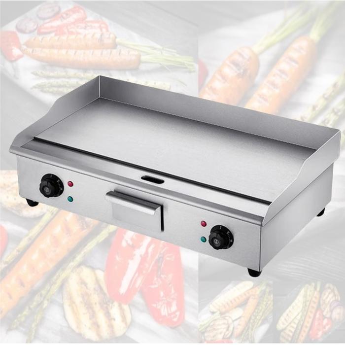 220v 3000w 818a Electric Flat Top Grill Electric Countertop Griddle Grill  Stainless Steel Flat Griddle Hotplate Bbq Kitchen
