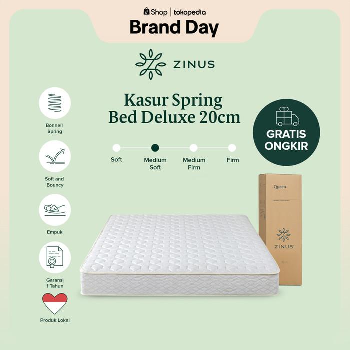 Gambar Kasur Spring Bed Zinus Deluxe Mattress In a box Tebal 20cm - 90 x 200 dari tokodimasaditia undefined Tokopedia