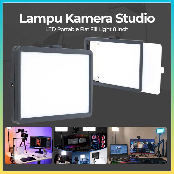 Jual BERGARANSI TaffSTUDIO Lampu Kamera Studio LED Portable Flat