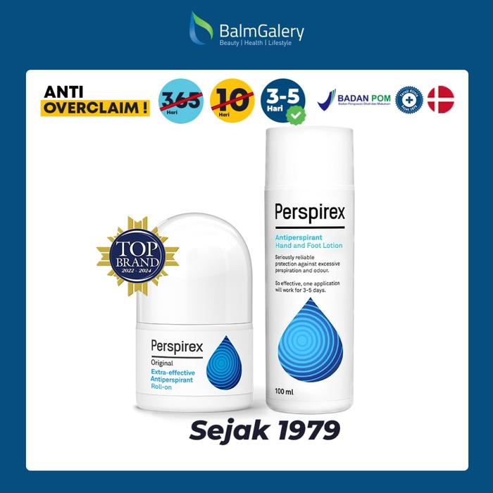 Gambar [COMBO] Perspirex Deodorant Original + Hand & Foot Lotion / Deodoran Anti Perspirant Roll On / Perawatan Ketiak Bau Badan Bau Kaki Keringat Berlebih dari PancaSari Care undefined Tokopedia