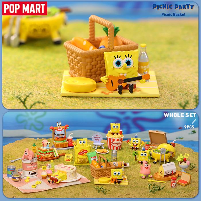Pop Mart Spongebob Picnic Party Series Prop Blind Box 1pc9pcs Action Figure  Cute Birthday Gift Kid Toy Mystery Box