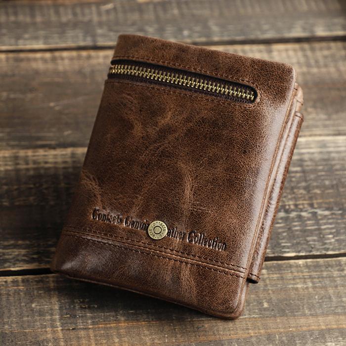 Jual Casual Wallet Genuine Leather Men s Short Male Purse Card