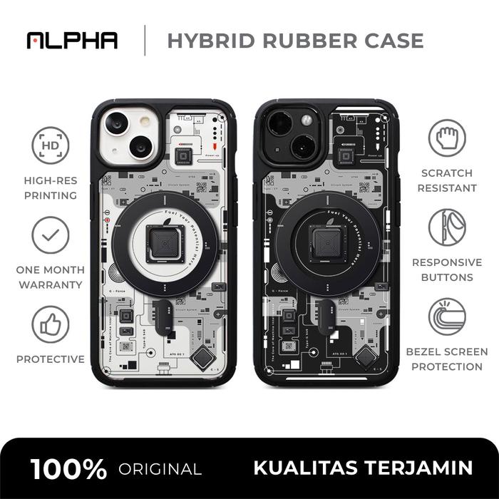 Gambar ALPHAC Case for iPhone 16 15 14 13 12 11 Pro Max Plus Mini Hybrid Crystal Rubber Magsafe Internal Circuit - Hybrid Rubber, 12Pro dari Alpha by Cassion undefined Tokopedia
