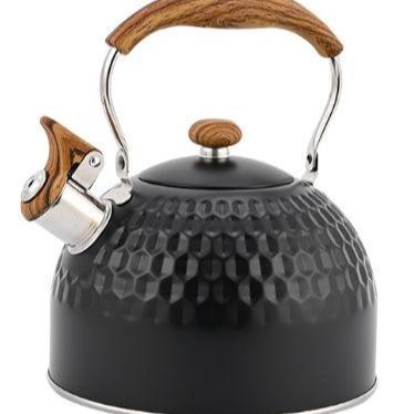 Gambar [MS] Teko Air Estetik Teko Air Siul Stainless Steel Whistling Kettle Pot 2.5L - Hitam Motif dari mayshop89_NEW undefined Tokopedia