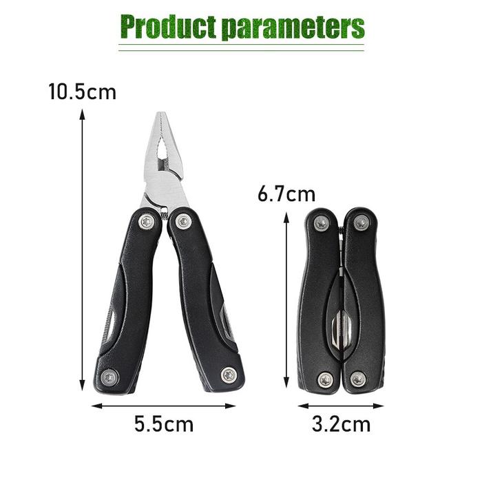 Gambar Tang Lipat Multifungsi Outdoor Camping Survival Tools Alat Perkakas Stainless Steel - Hitam dari IDT4 undefined Tokopedia