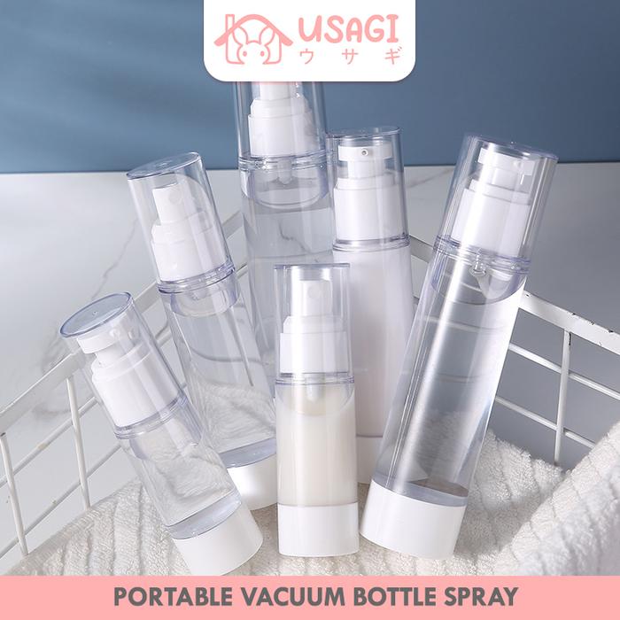 Gambar NEW USAGI OFFICIAL Portable Vacuum Bottle Spray Lotion / Botol Refill Spray / Botol Plastik Travelling / Botol Hand Sanitizer / Botol Pump Botol Toner / Botol Lotion / Airless Botol Pump Spray / Botol Parfum Isi Ulang / Botol Lotion Sabun Mandi Cleanser dari rikikemejq849 undefined Tokopedia