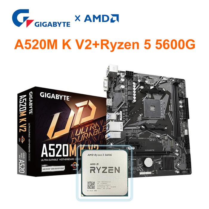 Jual AMD Ryzen 5600G GIGABYTE A520M K V2 Motherboard CPU Kit