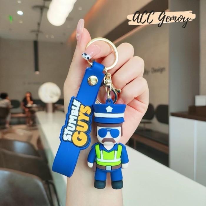 Gambar PROMO Gantungan Kunci Stumble Guys Gantungan tas Aksesoris Keychain Gemoy Lucu - Officer Dave dari OTOMOTIF1812 undefined Tokopedia