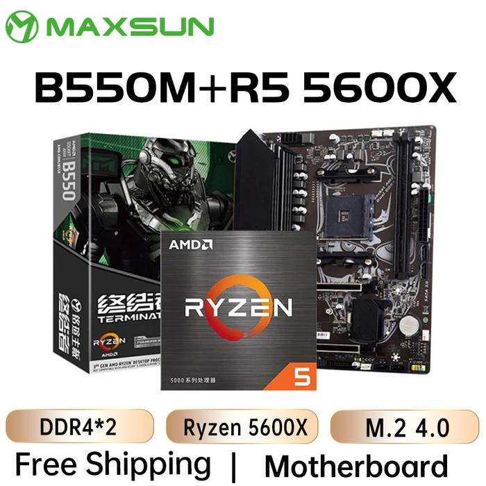Jual MAXSUN Gaming Motherboard Combo Terminator B550M with CPU AMD