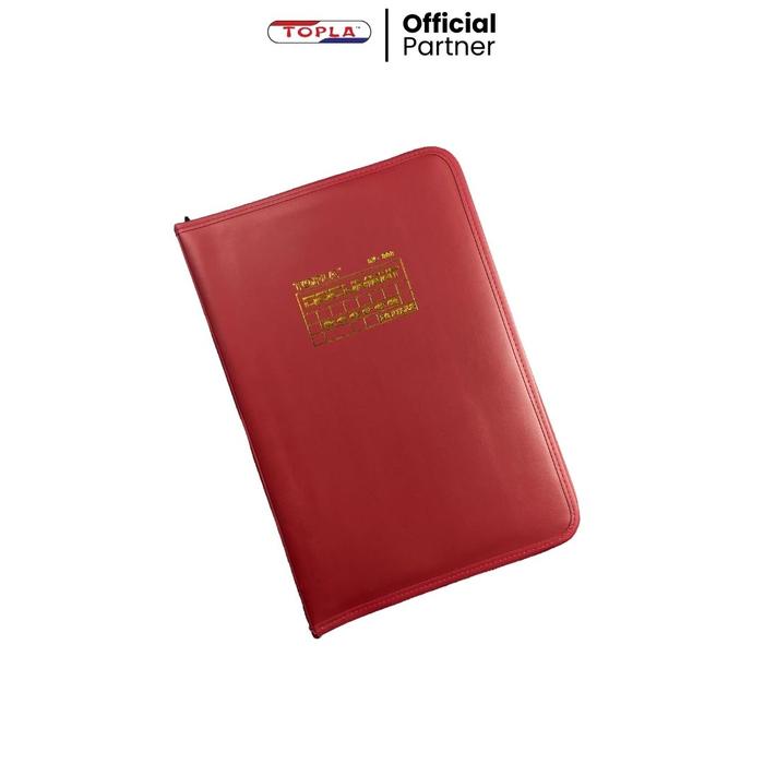 Gambar TOPLA Document Keeper DK-888 Zipper Kulit F4 - Folder File Map 20/40/60 Leather Resleting - 20 Sheet, Green dari SUKCESO Official undefined Tokopedia