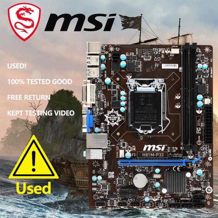 Msi Motherboard H81m-p33 Core I7 H81 Lga1150 Ddr3 Sata Pci Express  Usbvgadvi Microatx Electronic Consumer Electronics