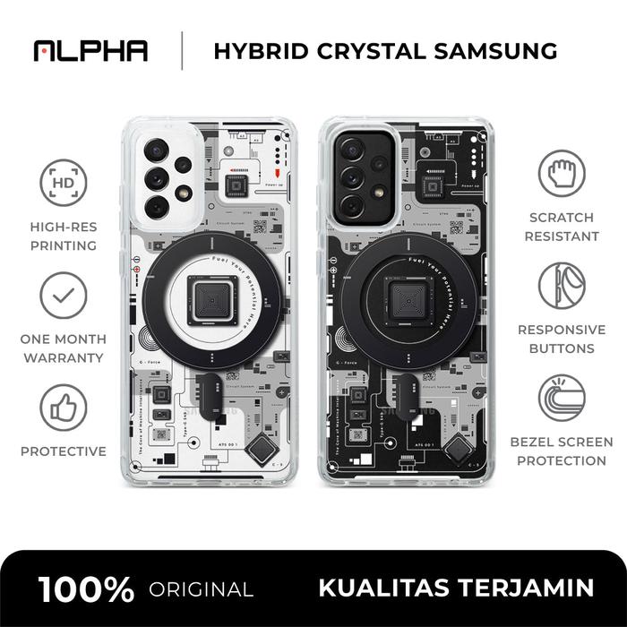 Gambar ALPHAC Case for Samsung A55 A35 A25 A15 A54 A34 A24 A14 A73 A53 A33 A23 A72 A52 A32 5G Hybrid Crystal Rubber Internal Circuit - Hybrid Crystal, Samsung A25 dari Alpha by Cassion undefined Tokopedia