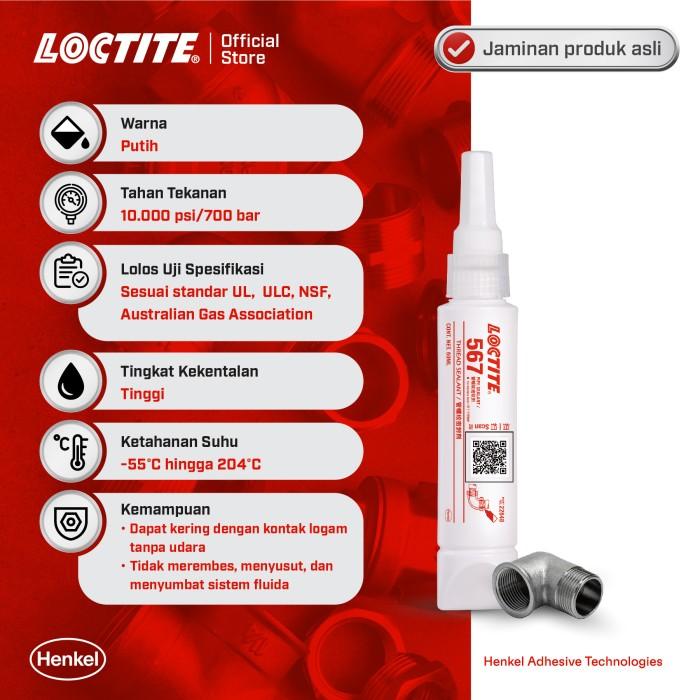 Gambar Henkel LOCTITE 567 THREAD SEALANT Seal Pipa Pencegah Kebocoran 50 ml dari ramhdana undefined Tokopedia