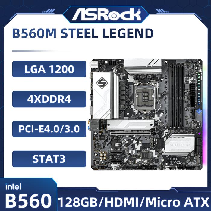 B560 Motherboard Asrock B560m Steel Legend Motherboard Lga 1200 Ddr4