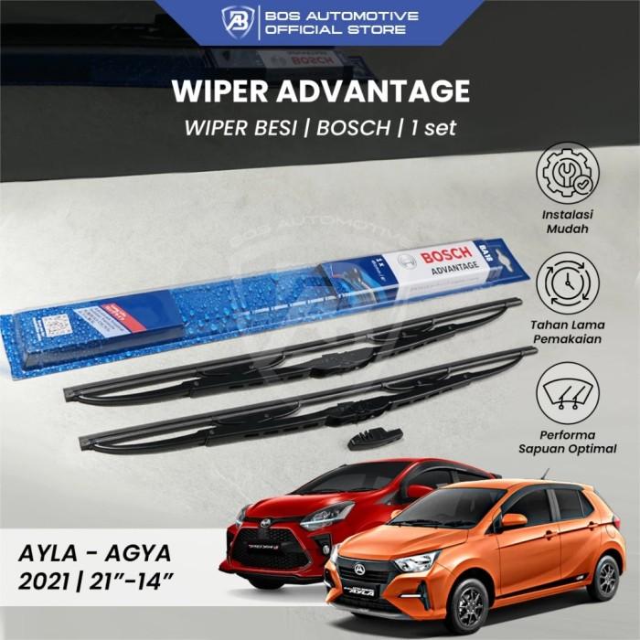 Gambar [EKM4] WIPER BLADE MOBIL AGYA - AYLA BOSCH ADVANTAGE 21" - 14" ORIGINAL - ADVANTAGE dari SAHUJAif661 undefined Tokopedia