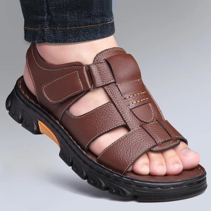 Jual Terlaris! Big Size Men's Sandals High-quality Cowhide Leather
