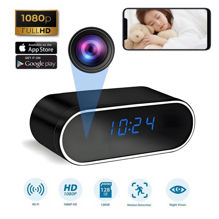 Jual WIFI Mini Clock Camera HD 1080P Home Nanny Indoor Car