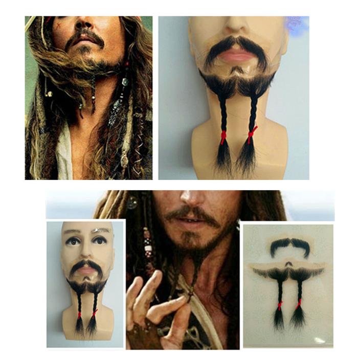 Gambar Custom Made Captain Jack Sparrow Cosplay Pure handmade simulation beard and sideburns props Men Halloween Christmas moustache dari Putriasau undefined Tokopedia