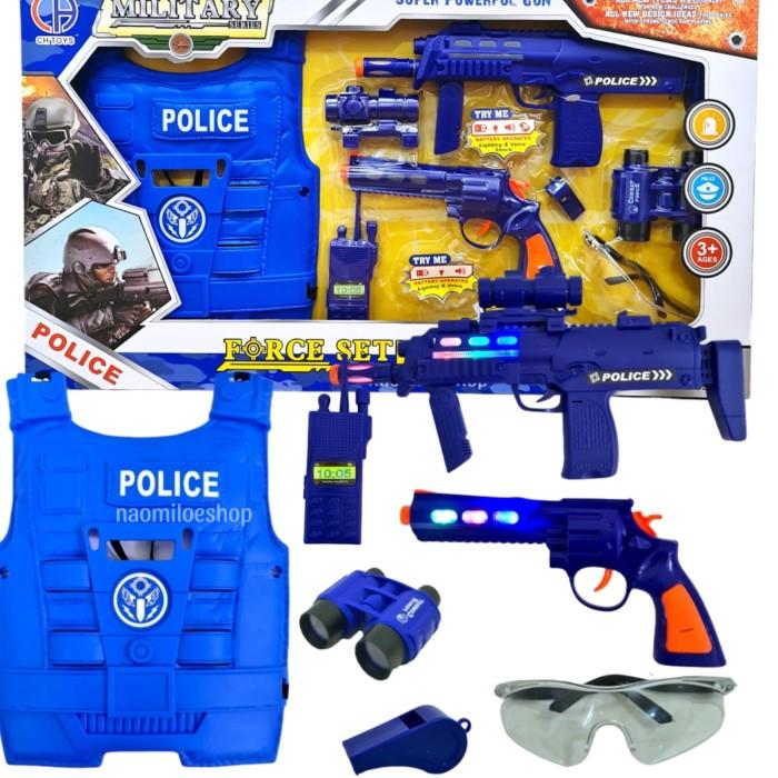 Gambar POLICE FORCE EQUIPMENT MAINAN ANAK LAKI LAKI KOSTUM POLISI SET 117 - FORCE SET 2gun dari Kid'is Shop undefined Tokopedia