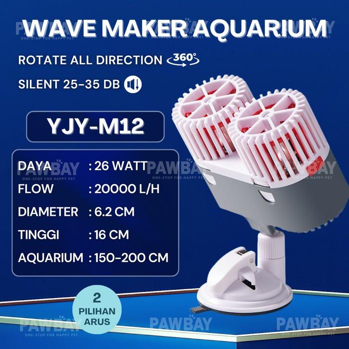 Gambar Mesin Wave Maker Pembuat Arus Gelombang Pompa Ombak Air Aquarium Kolam Wavemaker Aquascape Ikan - M12 (26Watt) dari PawBay undefined Tokopedia