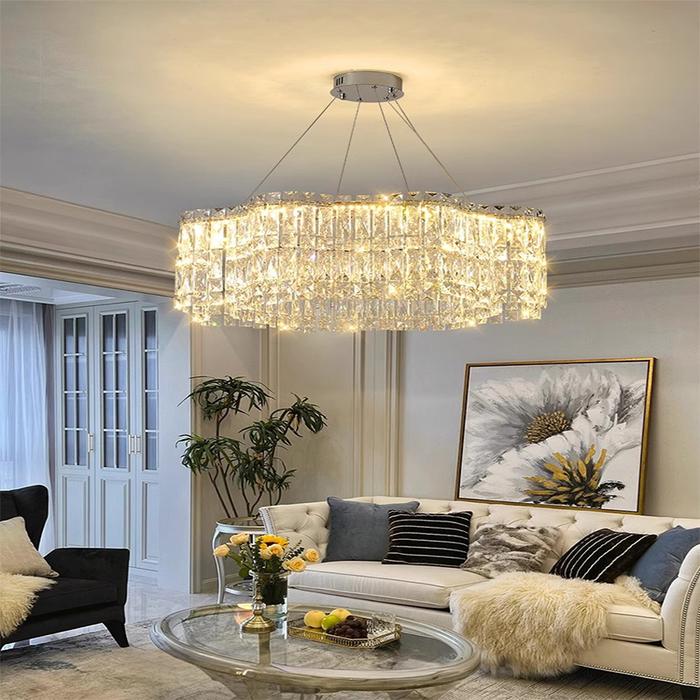 Jual Modern silvery ellipses crystal Chandelier,Ceiling Luxury