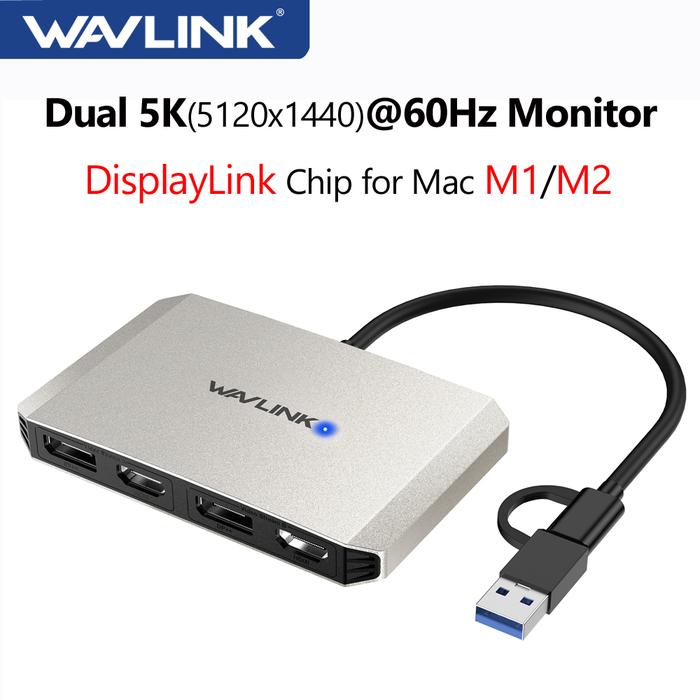 Jual WAVLINK USB C to DisplayPort/HDMI Display Adapter