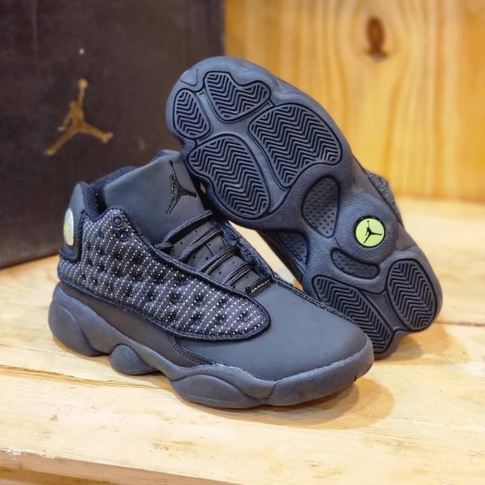 Sepatu Anak Laki Laki Cowok Jordan 13 Retro Black Catgrade Original