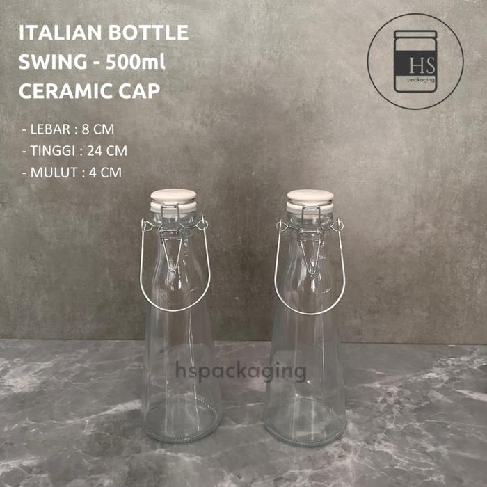 Gambar ITALIAN BOTTLE SWING  500ML 1000ML / BOTOL KACA ITALIAN / BOTOL ITALIAN / ITALIAN BOTOL SWING 500ML / ITALIAN BOTOL SWING 1000ML / BOTOL KACA / BOTOL SWING 500ML / BOTOL SWING 1000ML - 500ML - PUTIH dari HS PACKAGING CABANG BALI undefined Tokopedia