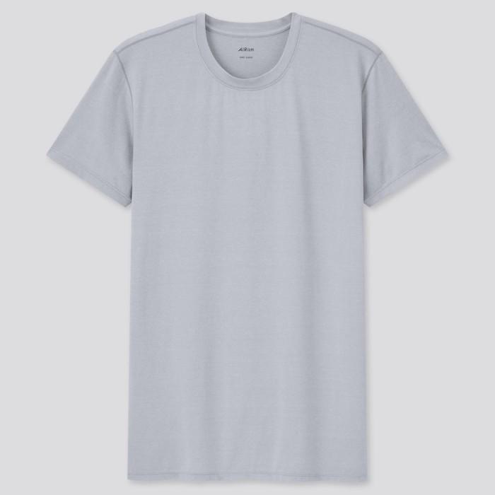 Uniqlo Men Airism T-shirt Cneck Lengan Pdk 441546 Kaos Pria Best Quality