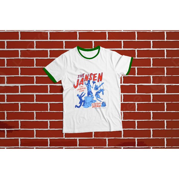 Gambar BAJU KAOS RINGER TEE THE JANSEN BAHAN - KAU PEMERAN UTAMA  COTTON COMBED 24S Premium Limited Edision THE JANSEN - RIB HIJAU, M dari MB_Merch undefined Tokopedia