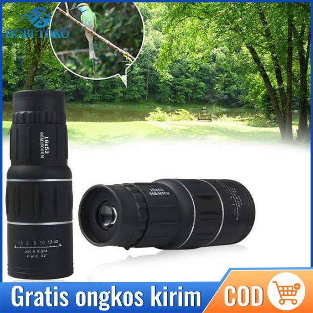 Gambar TaffSPORT Prime Teropong Monokular Focus Zoom Lens 66 M/8000 M - 16x52 / TEROPONG JARAK JAUH 10000 m SIANG MALAM / Teropong Monokular Focus Zoom Lens Telescope 16x52 Bisa Siang dan Malam Bisa Di focus agar gambar lebih jelas dari sambak undefined Tokopedia