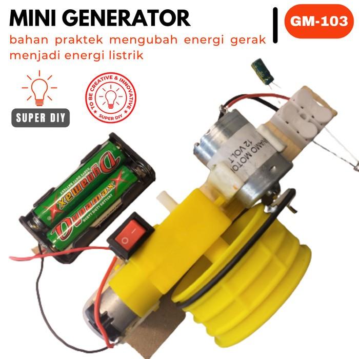 Gambar GM03 GENERATOR MINI UNTUK EDUKASI / MINI GENERATOR / DINAMO GENERATOR / MENGUBAH ENERGI GERAK MENJADI ENERGI LISTRIK - sudah dirakit, standar dari MASKUUBIN undefined Tokopedia