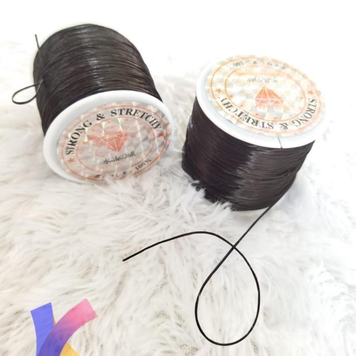Gambar Senar elastis gepeng serarat roll hitam Putih 12y untuk Roll Kecil dan Besar 80y tali manik - Hitam, Roll besar dari Krezoema shop undefined Tokopedia