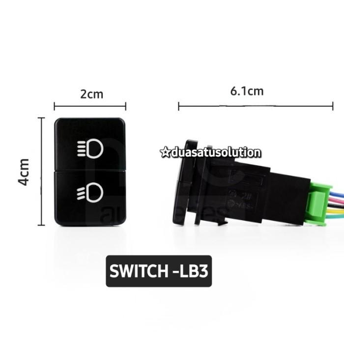 Gambar ID | SWITCH SAKLAR MOBIL FOGLAMP LAMPU TEMBAK NINE LUMINOSLED LB1 2 TOMBOL - SWITCH LB3 dari Stingray ID&#39; undefined Tokopedia