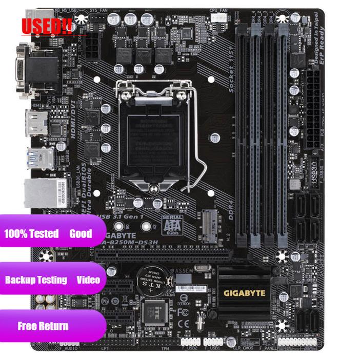 Gigabyte B250m-ds3h Desktop Motherboard Lga 1151 Support 6th7th-gen I7 I5  I3 Ddr4 64gb M2 Ssd