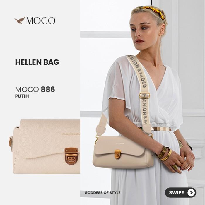 Gambar [Hellen Bag] MOCO Fashion Tas Selempang Kecil Wanita Terbaru Sling Bag Casual Korean Style 886 - Putih dari MOCO Muda undefined Tokopedia
