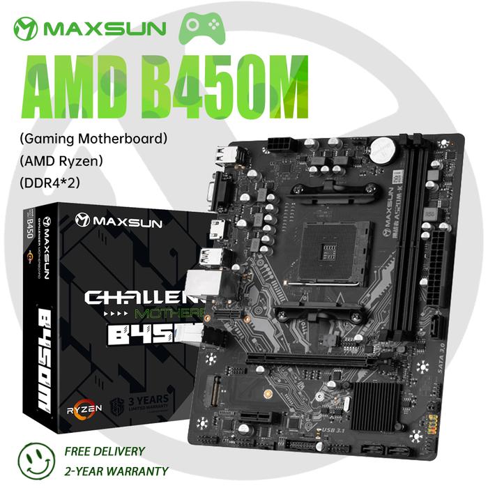 Jual MAXSUN new AMD B450M motherboard supports Ryzen CPU (366