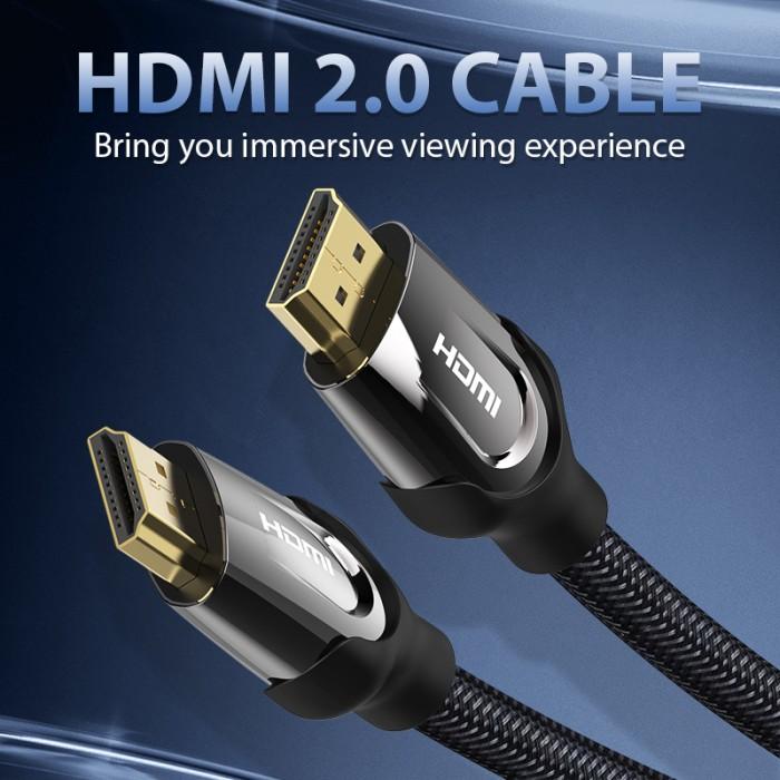 Gambar Vention Kabel HDMI Cable Male to Male High Speed 4K 60Hz Nylon Braided 1M 2M 5M - VAA-B05 - BLACK, 0.75M dari Vention Mobile & Comp Kota Administrasi Jakarta Utara Tokopedia