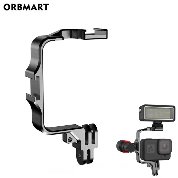 Metal Frame With Cold Shoe Mount For Gopro Hero 11 10 Dji Action  Camera Accessories Adapter For Light Mic Stick Attach
