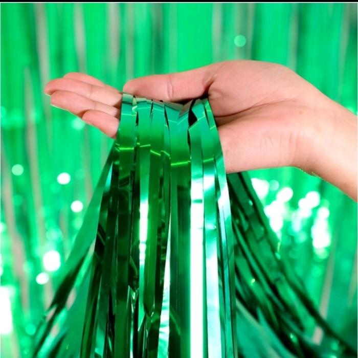 Gambar Tirai Foil, Background Ulang Tahun, Slinger Curtain Foil, Backdrop - Hijau dari Kalaneys Shop undefined Tokopedia
