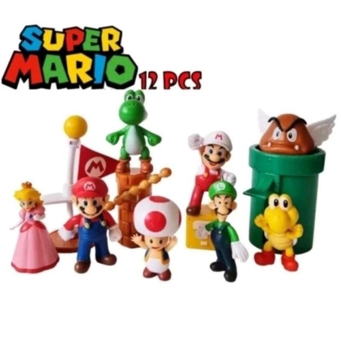 Gambar Action Figure Super Mario Bros Nintendo Mini Cake Topper Kue Figures - Varian A dari Momoshiroi undefined Tokopedia
