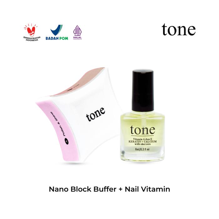 Gambar TONE Perfect Shine Set | Kikir Kuku Block Buffer Nail Strengthening Nail Care | Vitamin Kuku Travel Size - 4Ways Nail Vitamin dari Tone Official undefined Tokopedia