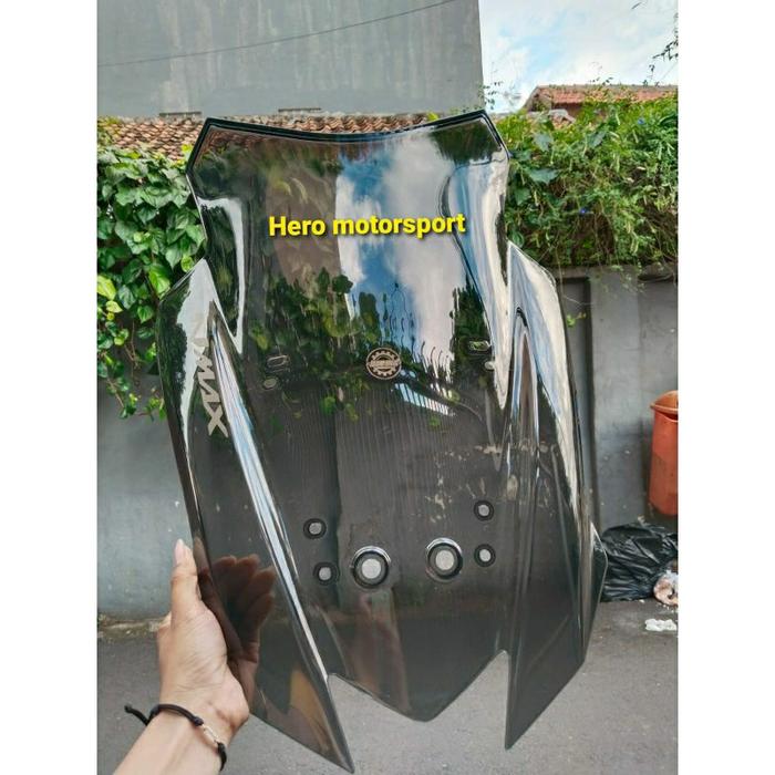 Gambar Winsil Windshield Visor Nmax Turbo/Nmax Neo/Nmax Neo-S Tinggi 58CM Anti Pecah "MHR" Best Quality - Hitam Smoke dari Hero motorsport undefined Tokopedia
