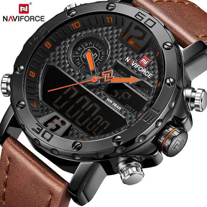 Mens Watches To Luxury Brand Men Leather Sports Watches Naviforce Mens  Quartz Led Digital Clock Waterproof Military Wrist Watch