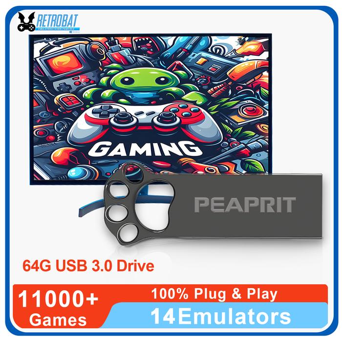 Jual Retrobat 64G Portable USB Disk with 14 Emulators&11000+