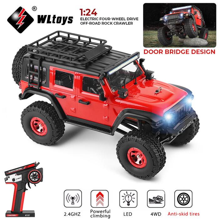 Wltoys 2428 124 Mini Rc Car 24g With Led Lights 4wd Off-road Vehicle Model  Remote Control Mechanical Truck Toy For Children