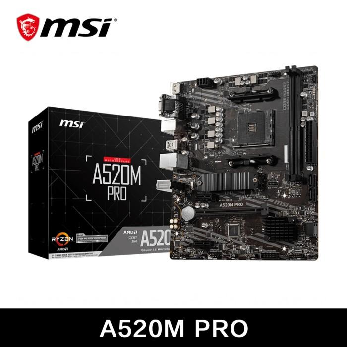 Jual MSI AMD A520M PRO Motherboard Support Ryzen CPU R3 R5 R7 5000