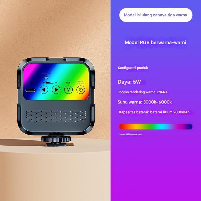 Gambar Selfie Light Portable Clip Fill Light Led Video Light Camera Light 3 Cold Shoe Mini Vlog Fill Lamp Panel Photography For Phone Hp Komputer Vlog Dslr Camera - RGB dari Nchostore undefined Tokopedia